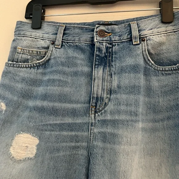 ME + EM Authentic relaxed fit  Blue Distressed Women's Jeans - Picture 9 of 12